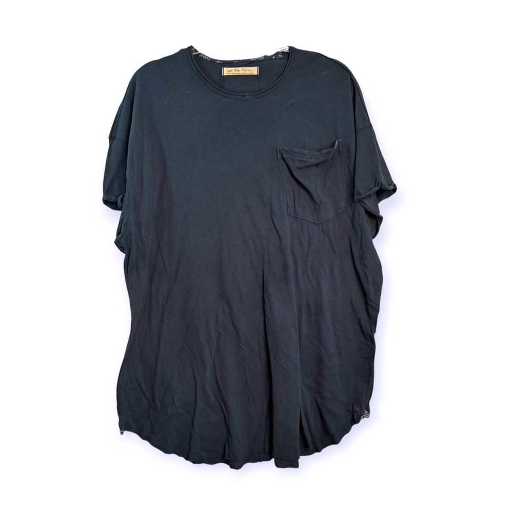 We The Free Free People Teal Cotton Pocket T-Shirt OB1290383 Size S